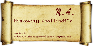 Miskovity Apollinár névjegykártya